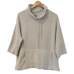 J. Jill Knit Sweatshirt 3/4 Sleeve Funnel Neck Gray size Medium